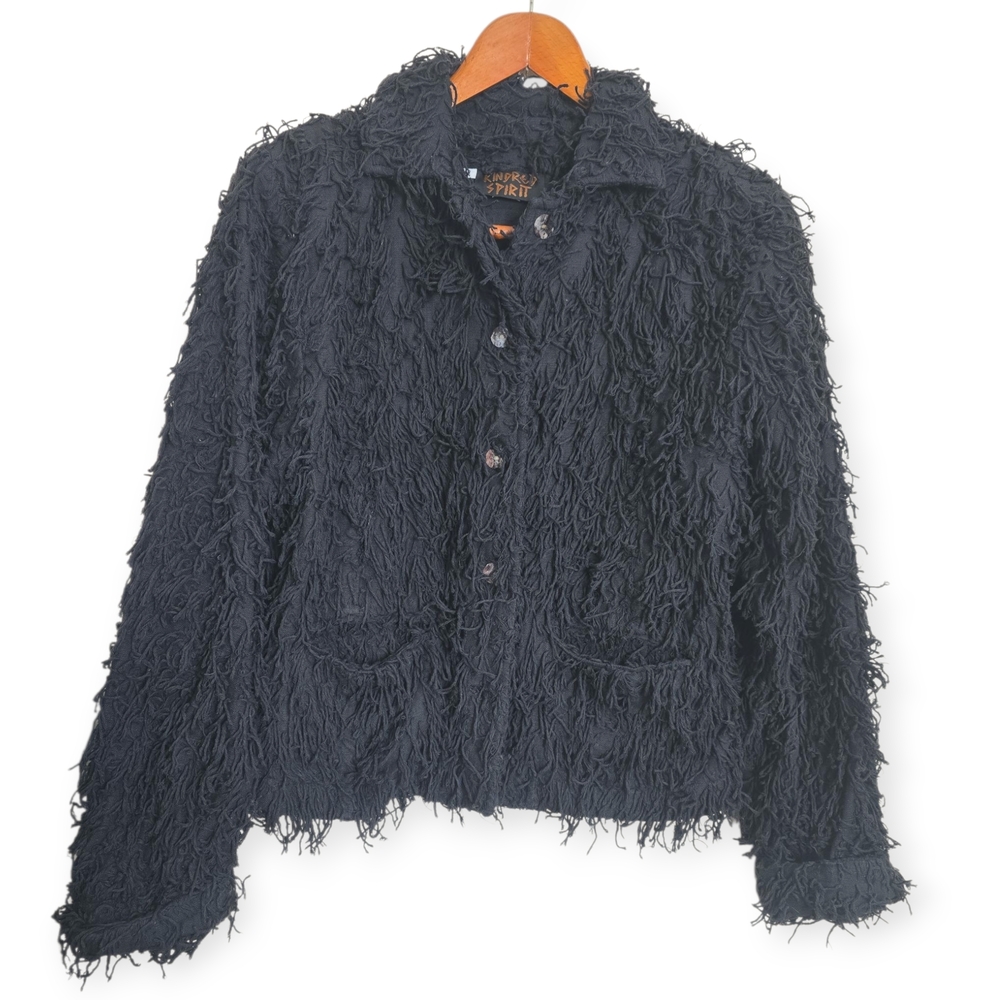 Women's Black Textured Jacket